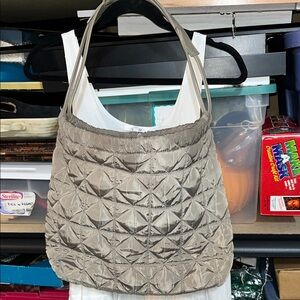 Source Unknown Taupe Quilted Shoulder Bag